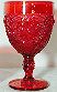 Ruby Red Tiara Sandwich Glass Goblet